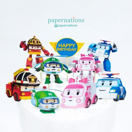 Robocar Poli Cupcake Toppers